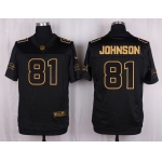 Nike Lions #81 Calvin Johnson Black Men's Stitched NFL Elite Pro Line Gold Collection Jersey