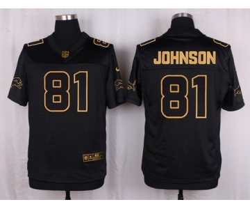 Nike Lions #81 Calvin Johnson Black Men's Stitched NFL Elite Pro Line Gold Collection Jersey