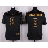 Nike Lions #9 Matthew Stafford Black Men's Stitched NFL Elite Pro Line Gold Collection Jersey