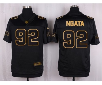 Nike Lions #92 Haloti Ngata Black Men's Stitched NFL Elite Pro Line Gold Collection Jersey