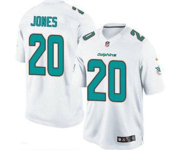 Men's Miami Dolphins #20 Reshad Jones White Road Stitched NFL Nike Game Jersey