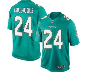 Men's Miami Dolphins #24 Isa Abdul-Quddus Green Team Color Stitched NFL Nike Game Jersey
