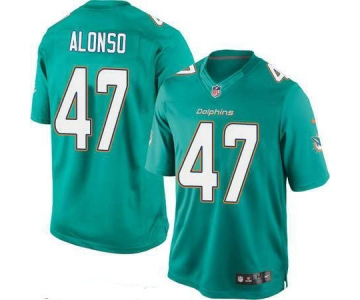Men's Miami Dolphins #47 Kiko Alonso Green Team Color Stitched NFL Nike Game Jersey