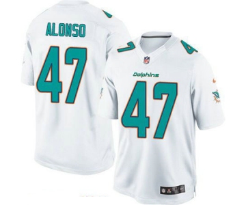 Men's Miami Dolphins #47 Kiko Alonso White Road Stitched NFL Nike Game Jersey
