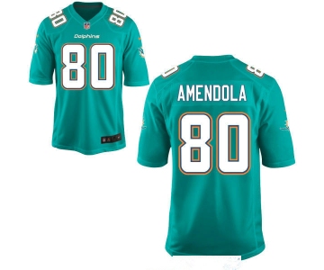 Men's Miami Dolphins #80 Danny Amendola Green Team Color Stitched NFL Nike Game Jersey