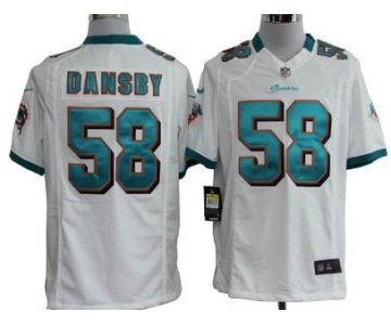 Nike Miami Dolphins #58 Karlos Dansby White Game Jersey