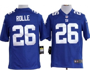 Nike New York Giants #26 Antrel Rolle Blue Game Jersey