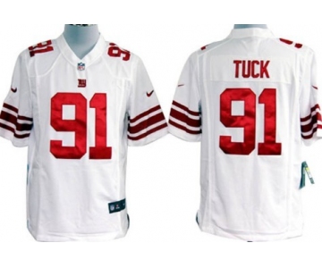 Nike New York Giants #91 Justin Tuck White Game Jersey