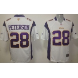 Nike Minnesota Vikings #28 Adrian Peterson White Game Jersey