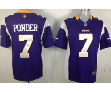 Nike Minnesota Vikings #7 Christian Ponder Purple Game Jersey