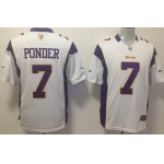 Nike Minnesota Vikings #7 Christian Ponder White Game Jersey