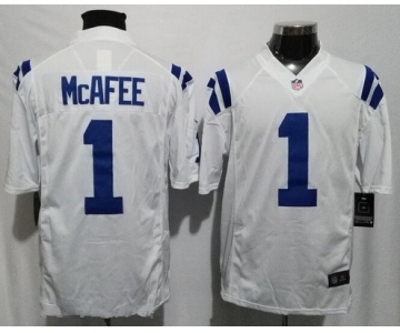 Men's Indianapolis Colts #1 Pat McAfee White Road Stitched NFL Nike Game Jersey