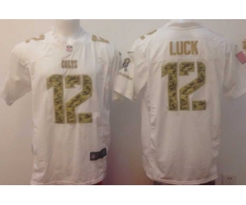 Nike Indianapolis Colts #12 Andrew Luck Salute to Service White Game Jersey