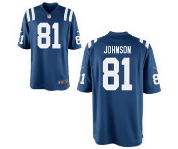 Nike Indianapolis Colts #81 Andre Johnson Blue Game Jersey