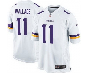 Men's Minnesota Vikings #11 Mike Wallace Nike White Elite Jersey