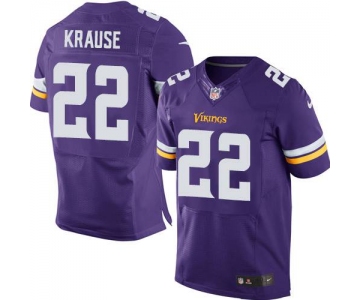 Men's Minnesota Vikings #22 Paul Krause Nike Purple Elite Jersey