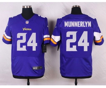 Men's Minnesota Vikings #24 Captain Munnerlyn Purple Team Color NFL Nike Elite Jersey