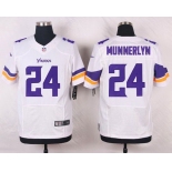 Men's Minnesota Vikings #24 Captain Munnerlyn White Road NFL Nike Elite Jersey