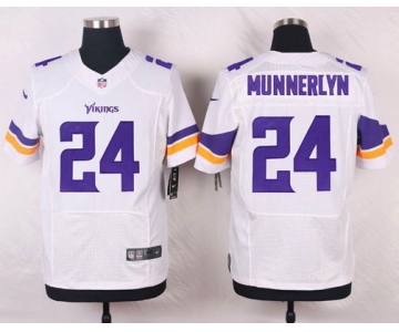 Men's Minnesota Vikings #24 Captain Munnerlyn White Road NFL Nike Elite Jersey