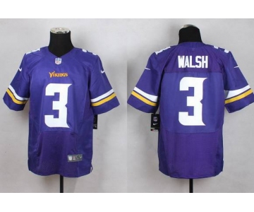 Men's Minnesota Vikings #3 Blair Walsh 2013 Nike Purple Elite Jersey