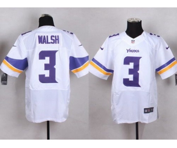 Men's Minnesota Vikings #3 Blair Walsh 2013 Nike White Elite Jersey