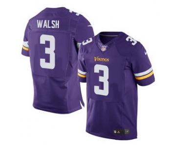 Men's Minnesota Vikings #3 Blair Walsh Purple Team Color NFL Nike Elite Jersey