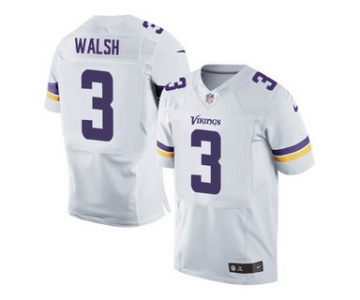 Men's Minnesota Vikings #3 Blair Walsh White Road NFL Nike Elite Jersey