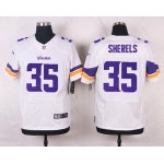 Men's Minnesota Vikings #35 Marcus Sherels White Road NFL Nike Elite Jersey