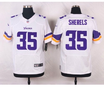 Men's Minnesota Vikings #35 Marcus Sherels White Road NFL Nike Elite Jersey