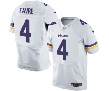 Men's Minnesota Vikings #4 Brett Favre Nike White Elite Jersey