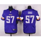 Men's Minnesota Vikings #57 Audie Cole Purple Team Color NFL Nike Elite Jersey