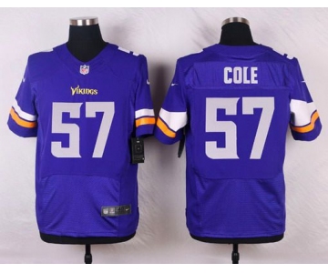 Men's Minnesota Vikings #57 Audie Cole Purple Team Color NFL Nike Elite Jersey