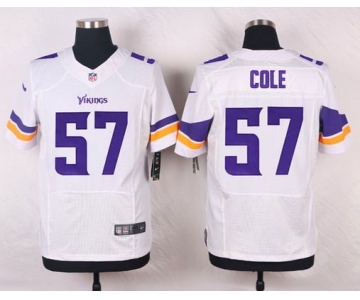 Men's Minnesota Vikings #57 Audie Cole White Road NFL Nike Elite Jersey