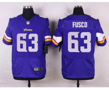 Men's Minnesota Vikings #63 Brandon Fusco Purple Team Color NFL Nike Elite Jersey