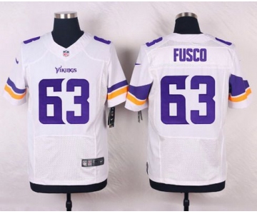 Men's Minnesota Vikings #63 Brandon Fusco White Road NFL Nike Elite Jersey