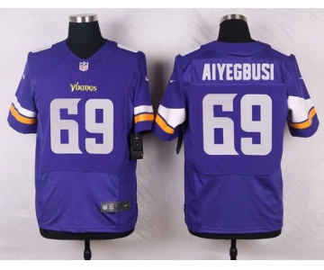 Men's Minnesota Vikings #69 Babatunde Aiyegbusi Purple Team Color NFL Nike Elite Jersey