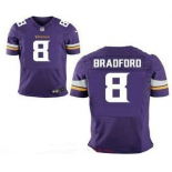 Men's Minnesota Vikings #8 Sam Bradford Purple Team Color Stitched NFL Nike Elite Jersey