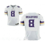 Men's Minnesota Vikings #8 Sam Bradford White Road Stitched NFL Nike Elite Jersey