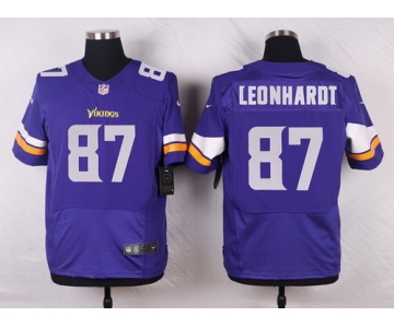 Men's Minnesota Vikings #87 Brian Leonhardt Purple Team Color NFL Nike Elite Jersey