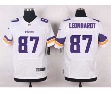 Men's Minnesota Vikings #87 Brian Leonhardt White Road NFL Nike Elite Jersey