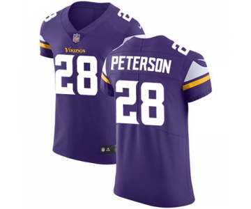 Men's Nike Minnesota Vikings #28 Adrian Peterson Purple Team Color Stitched NFL Vapor Untouchable Elite Jersey