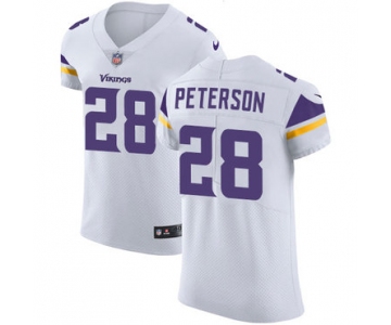 Men's Nike Minnesota Vikings #28 Adrian Peterson White Stitched NFL Vapor Untouchable Elite Jersey