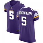 Men's Nike Minnesota Vikings #5 Teddy Bridgewater Purple Team Color Stitched NFL Vapor Untouchable Elite Jersey