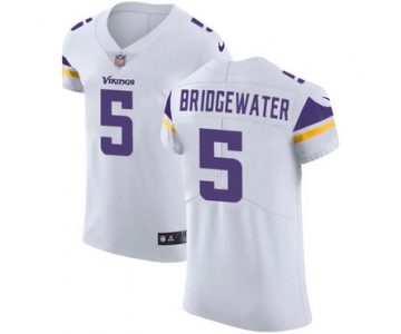 Men's Nike Minnesota Vikings #5 Teddy Bridgewater White Stitched NFL Vapor Untouchable Elite Jersey