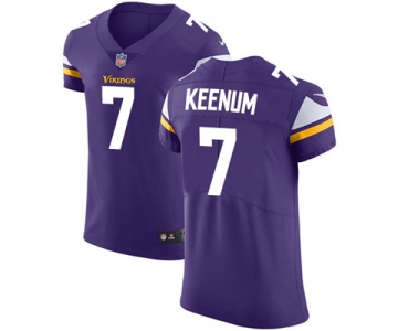 Men's Nike Minnesota Vikings #7 Case Keenum Purple Team Color Stitched NFL Vapor Untouchable Elite Jersey