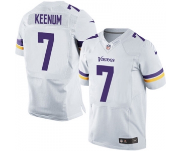 Men's Nike Minnesota Vikings #7 Case Keenum White Stitched NFL Elite Jersey