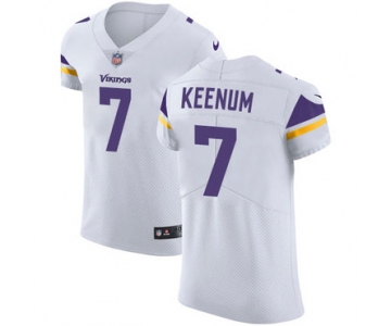 Men's Nike Minnesota Vikings #7 Case Keenum White Stitched NFL Vapor Untouchable Elite Jersey