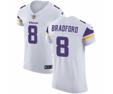 Men's Nike Minnesota Vikings #8 Sam Bradford White Stitched NFL Vapor Untouchable Elite Jersey