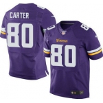 Minnesota Vikings #80 Cris Carter Purple Team Color NFL Nike Elite Jersey