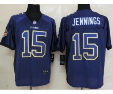 Nike Minnesota Vikings #15 Greg Jennings Drift Fashion Purple Elite Jersey